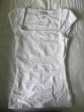 Aritzia Contour White Square Neck Top